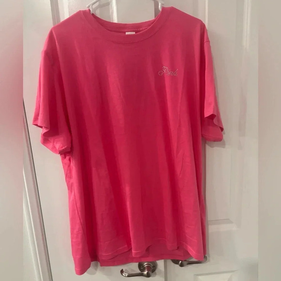 Victoria Secret PINK CAMPUS BLING COTTON TEE XL NWT - Picture 3 of 9